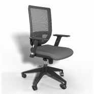 Siège de bureau Tertio avec dossier résille - Sokoa - Gris, Noir, Réglable hauteur_2