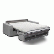 Canapé convertible Allure - matelas Memory 20 cm - sommier à lattes 140 cm - polyuréthane gris clair_2
