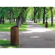 Corbeille NEO - poubelle publique avec cendrier intégré - The Italian Lab - diam. 480mm, h 1100mm, capacité 100L_2