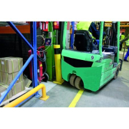 Poteau de protection à mémoire de forme en Polyuréthane - 160/1000mm - tête plate - noir/jaune - Résistant à la déchirure et à la traction_2