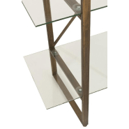 Étagère rectangulaire 4 niveaux TOTA - métal doré et planches en verre - L150 x H180 x P40 cm_2