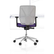 Fauteuil dossier polypropylène blanc WHY - Référence 6430 SB M - Piétement aluminium poli - Mécanisme synchro autopesant_2