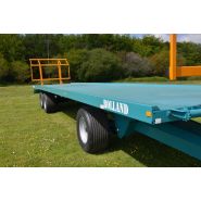 Remorque agricole avec flèche à sellette sur ressorts et béquille hydraulique