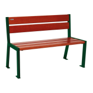 Banc Acier et Bois Silaos 5 ou 6 lames - Structure en tube acier 30 x 50 mm - Assise et dossier en chêne certifié PEFC - Deux longueurs disponibles_2