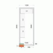 Chambre froide positive CRPF1230 Blanc 1200 x 3000 x 2200 mm TEFCOLD_2