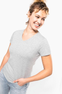 T-shirt col V manches courtes femme - Kariban - Réf: K3015 - Coupe moderne près du corps - 160 g/m²_2