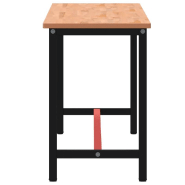 Vidaxl établi 220x55x81,5 cm bois massif de hêtre et métal 3188908_2