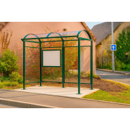 Abri bus Vision - 2.5m x 1.6m - capacité 5 à 6 personnes - parois vitrées Sécurit - toiture polycarbonate_1