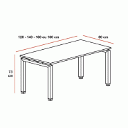 Bureau droit ECO - Mobel linea - Argent Ral 9006, 180, Anthracite_2