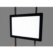 Porte Affiches Lumineux sur Totem - Structure en acier chromé 2,05 m - Formats A4 et A3 réversibles horizontal/vertical_2