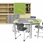 Armoire à étagères avec rail pour tableaux -  multifonctions et modulable - EWH.130_2