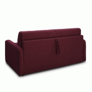 Canapé convertible express Mac Mahon - sommier à lattes 160cm - matelas 16cm - tissu tweed rouge mahogany_2