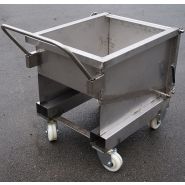 Benne à fond incliné 135 L - ouverture par compas-gaz - charge max 250 kg - made in France_2