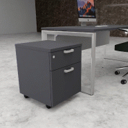 Caisson mobile monocolore avec tiroir pour dossiers suspendus  - MOBEL LINEA - Gris anthracite_2