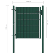Vidaxl portail de clôture pvc et acier 100x101 cm vert 145228_2