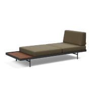 INNOVATION LIVING - Canapé design convertible Puri 195x80 cm en tissu Vivus Dusty Olive avec table en noyer_2
