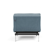 Innovation Living - Fauteuil design Dublexo convertible lit 90x115 cm - Pieds chromés - Tissu Soft Indigo_2
