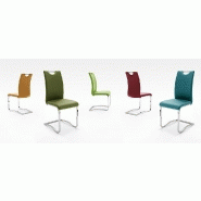 Lot de 4 chaises Kilou - tissu olive avec piètement luge en tube laqué noir mat_2
