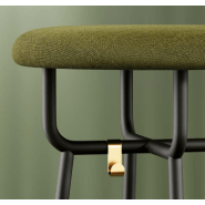 Tabouret de bureau - Assas Contract Columbia - Structure métallique thermolaquée, assise tapissée, hauteur 76 cm_2