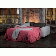 Canapé convertible PRODIGIO 140x195 - tissu microfibre rouge - pieds acier brun - fabrication italienne_2