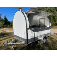 Remorque food-truck  pré équipée idéale  pour commerce ambulant mobile, sandwicherie, street food - Modèle LARGE 170/300XL
