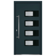 Vidaxl porte d'entrée anthracite 110x210 cm aluminium et pvc 3157073_2