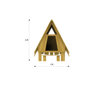 Maisonnette de jeu en robinier Sileth réf-8038414 - Hags - 2400x1950x2300 mm - tranche d'âge 3-12 ans_2