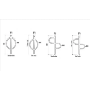 Support cycles Ovalie - Buff'hyeres Collectivités - Acier zingué - Tête boule ou bombée - Hauteur 122 à 150 cm - Poteau central Ø 76 mm - Arceau Ø 42_2