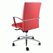 Fauteuil direction VIVA - Finition cuir - Accoudoirs fixes chromés - Haut dossier avec appui-tête - Référence VP02_2