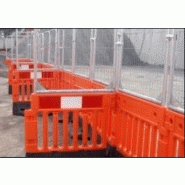 Barrière de chantier DELES avec treillis - film rouge/blanc Classe 1 - base noire 20kg lestable_2