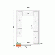 Chambre froide positive CRPF1827 Blanc 1800 x 2700 x 2200 mm TEFCOLD_2