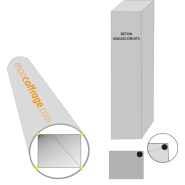 Coffrage de poteau en carton carré ou rectangle lisse - angles droits - Référence 895_conf_2