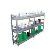 Rayonnage de rétention - Étagère avec bacs de rétention en acier galvanisé - 300L - 3 niveaux - Réf. ETA-RENT300_2