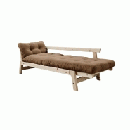 Banquette convertible futon STEP en pin massif - Coloris mocca - Couchage 70 x 200 cm - Design élégant et compact_2