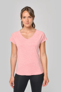 T-shirt de sport écoresponsable femme - PROACT - Réf: PA4020 - Polyester recyclé et élasthanne - Coupe slim, encolure en V_2