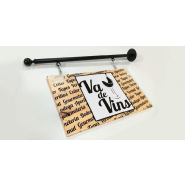 Enseigne drapeau suspendue en bois - Fer laqué et bois de pin traité_2