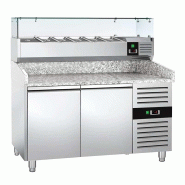 Table de préparation pizza plan de travail en granit LED 1500 x 800 - 2 portes et 6 GN 1/3_2