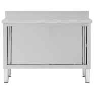 Vidaxl table de travail avec portes coulissantes 120x50x(95-97)cm inox 51051_2