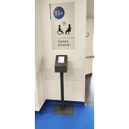 Borne de gestion file d'attente Flexhome 8 pouces, équipée d'une imprimante ticket._2