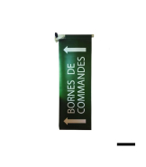 Support avec ventouse pour vitrine avec bâche personnalisée - Couleur blanc - Fabrication française - Référence : IM145C_2