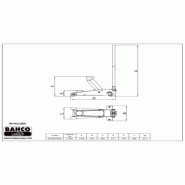 Cric roulant compact 3T - Double pistons - Roues en polyuréthane - BAHCO 590132_2