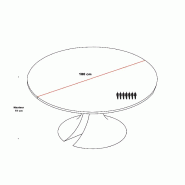 Table de réunion ronde Ola - Martex - 180, Anthracite, Noyer_2