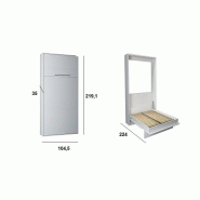 Armoire lit escamotable Kompact - ouverture assistée - blanc mat - couchage 90x200 cm - ultra plate_2
