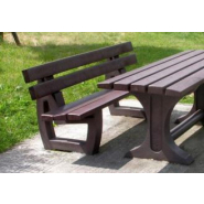 Banc public en 100% plastique recyclé - ALTON - 200 cm avec ou sans dossier, pieds monobloc et lames premium_2