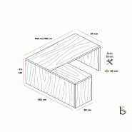Bureau de direction Sile avec retour - Bralco - 180, Non, Noyer_3