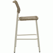 Dante - Tabouret de bar empilable Piètement sable + Corde_2