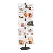 Présentoir vitrine Presse H 200 cm NOIR 5 étagères PLEXIGLASS Réf : 214175NR_2