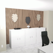 Armoire moyenne à portes battantes Haut. 121 cm - Mobel Linea - 80, Blanc pastel_2