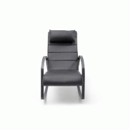 Fauteuil relax RICK - tissu 100% polyuréthane - piétement métal noir mat - design et confort avec têtière incluse_2