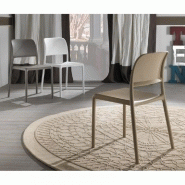 Lot de 4 chaises empilables design River - coloris sable - structure en résine avec fibre de verre_2